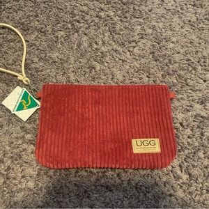 UGG Maroon Corduroy Wristlet New With Tags